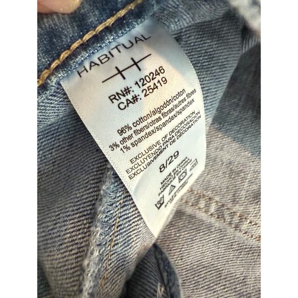 Habitual Shay High Rise Wide Leg Denim Jeans Light Wash 29 - Picture 8 of 8